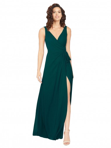 V-Back Chiffon V-Neck Long Sleeveless Evening Gowns / Bridesmaid Dresses Norwich