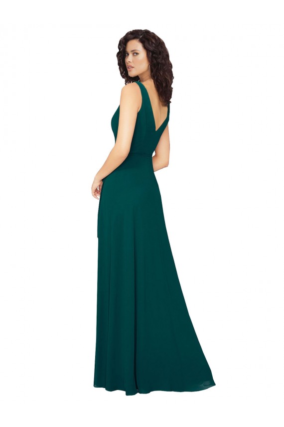 V-Back Chiffon V-Neck Long Sleeveless Evening Gowns / Bridesmaid Dresses Norwich