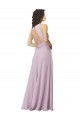 Keyhole Back Pink Glow Soft Chiffon Halter Neck Long Sleeveless Bridesmaid Dress Norwich