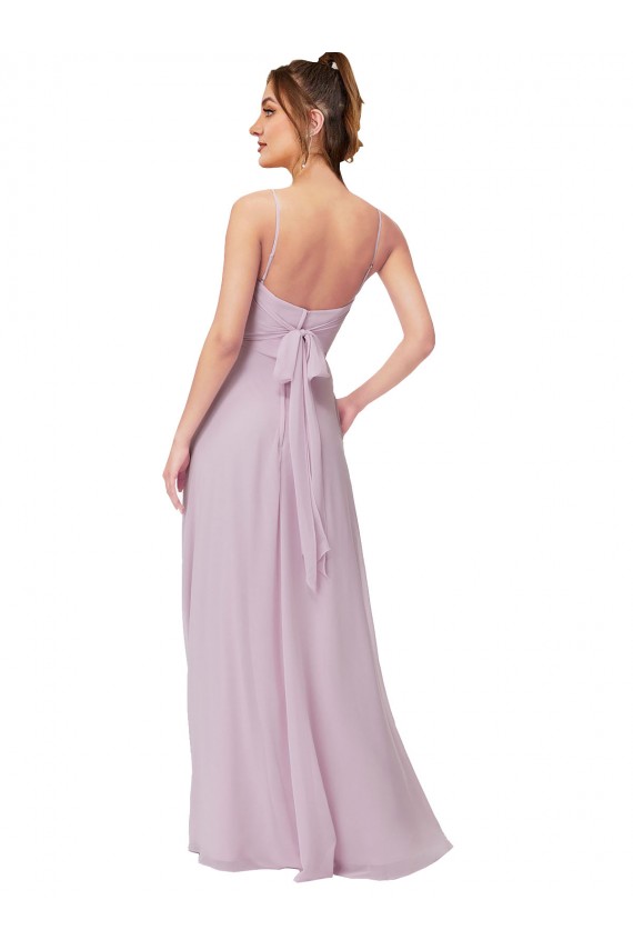 Pink Glow Soft Chiffon Sweetheart Long Sleeveless Bridesmaid Dress Norwich