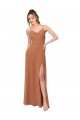 Low Back Soft Chiffon Cowl Neck Long Sleeveless Bridesmaid Dress Norwich