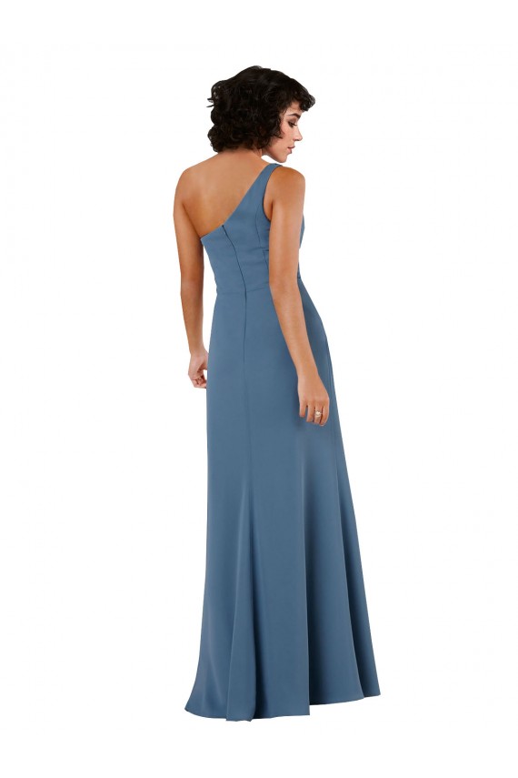 Burgundy Soft Chiffon One Shoulder Long Sleeveless Formal Evening Gown / Bridesmaid Dress Norwich