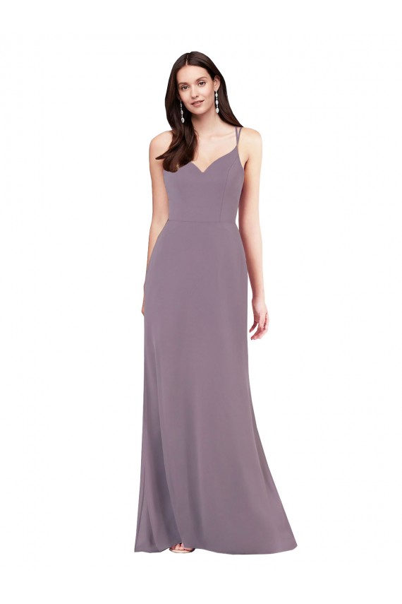 Open Back Soft Chiffon Sweetheart Long Sleeveless Formal Evening Gown / Bridesmaid Dress Norwich