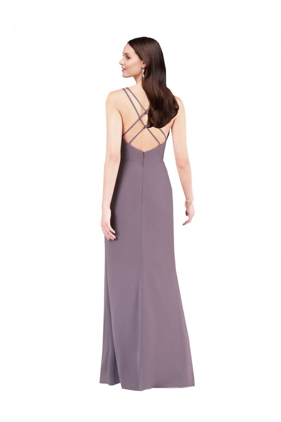 Open Back Soft Chiffon Sweetheart Long Sleeveless Formal Evening Gown / Bridesmaid Dress Norwich