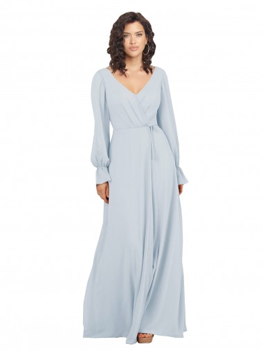 Soft Chiffon V-Neck Long Long Sleeves Formal Dress / Bridesmaid Dress Norwich
