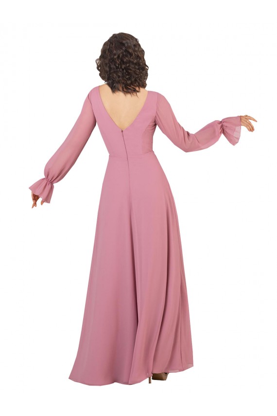 Soft Chiffon V-Neck Long Long Sleeves Formal Dress / Bridesmaid Dress Norwich