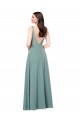 V-Back Soft Chiffon V-Neck Long Sleeveless Formal Evening Gown / Bridesmaid Dress Norwich