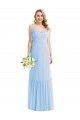 Light Sky Blue Soft Chiffon Spaghetti Straps Long Sleeveless Semi Formal Evening Dress / Bridesmaid Dress Norwich