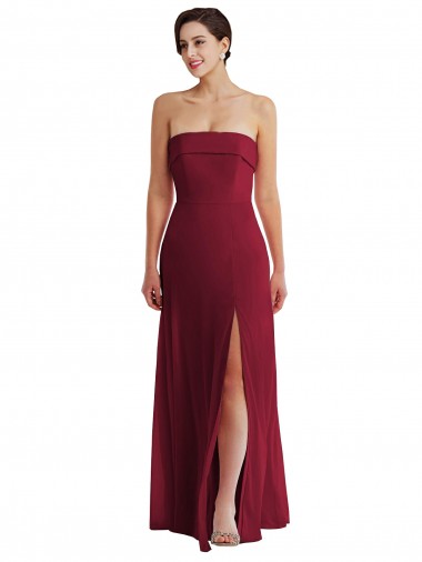 Low Back Soft Chiffon Strapless Long Sleeveless Formal Evening Gown / Bridesmaid Dress Norwich