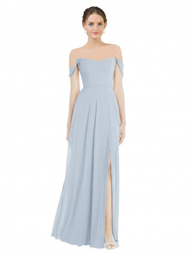 Soft Chiffon Off the Shoulder Long Flounce Sleeves Semi Formal Evening Dress / Bridesmaid Dress Norwich