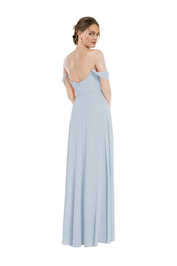 Soft Chiffon Off the Shoulder Long Flounce Sleeves Semi Formal Evening Dress / Bridesmaid Dress Norwich