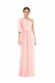 Soft Chiffon One Shoulder Long Bell Sleeves Semi Formal Evening Dress / Bridesmaid Dress Norwich