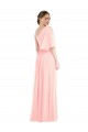 Soft Chiffon One Shoulder Long Bell Sleeves Semi Formal Evening Dress / Bridesmaid Dress Norwich