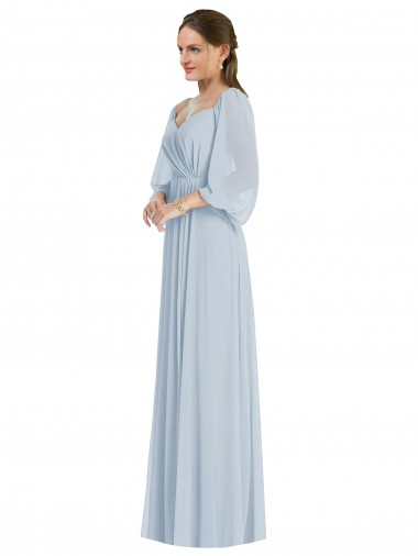 Soft Chiffon Off the Shoulder Long Puff Sleeves Formal Evening Gown / Bridesmaid Dress Norwich