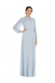 Keyhole Back Soft Chiffon Strapless Long Puff Sleeves Formal Evening Gown / Bridesmaid Dress Norwich
