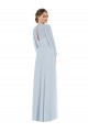Keyhole Back Soft Chiffon Strapless Long Puff Sleeves Formal Evening Gown / Bridesmaid Dress Norwich