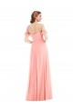 Soft Chiffon Off the Shoulder Long Flutter Sleeves Semi Formal Evening Dress / Bridesmaid Dress Norwich