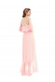 Soft Chiffon Off the Shoulder Long Sleeveless High Low Bridesmaid Dress Norwich