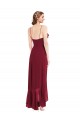 Low Back Soft Chiffon Spaghetti Straps Long Sleeveless High Low Evening Gown / Bridesmaid Dress Norwich