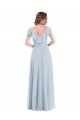 V-Back Sea Glass Soft Chiffon V-Neck Long Sleeveless Black Tie Evening Gown / Bridesmaid Dress Norwich