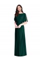 V-Back Soft Chiffon Bateau Neck Long Bell Sleeves Semi Formal Evening Dress / Bridesmaid Dress Norwich