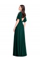 V-Back Soft Chiffon Bateau Neck Long Bell Sleeves Semi Formal Evening Dress / Bridesmaid Dress Norwich