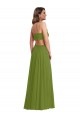 Open Back Soft Chiffon V-Neck Long Sleeveless Plus Size Evening Gown / Bridesmaid Dress Norwich