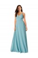 Turquoise Soft Chiffon V-Neck Long Sleeveless Bridesmaid Dress Norwich