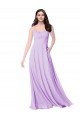 Lilac Soft Chiffon Scoop Neck Long Sleeveless Bridal Party Dress Norwich
