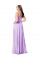 Lilac Soft Chiffon Scoop Neck Long Sleeveless Bridal Party Dress Norwich