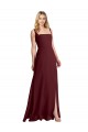 Low Back Soft Chiffon Square Neck Long Sleeveless Bridesmaid Dress Norwich