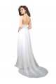 Low Back Soft Chiffon V-Neck Sweep Train Sleeveless Beach Wedding Dress Norwich