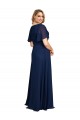 Soft Chiffon V-Neck Long Short Flutter Sleeves Formal Plus Size Evening Gown / Prom Dress / Bridesmaid Dress Norwich