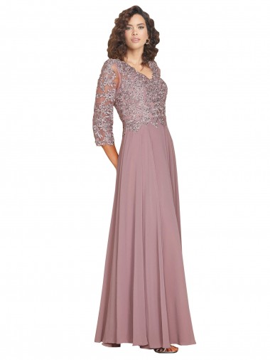 Soft Chiffon V-Neck Long Long Sleeves Prom Dress / Bridesmaid Dress Norwich