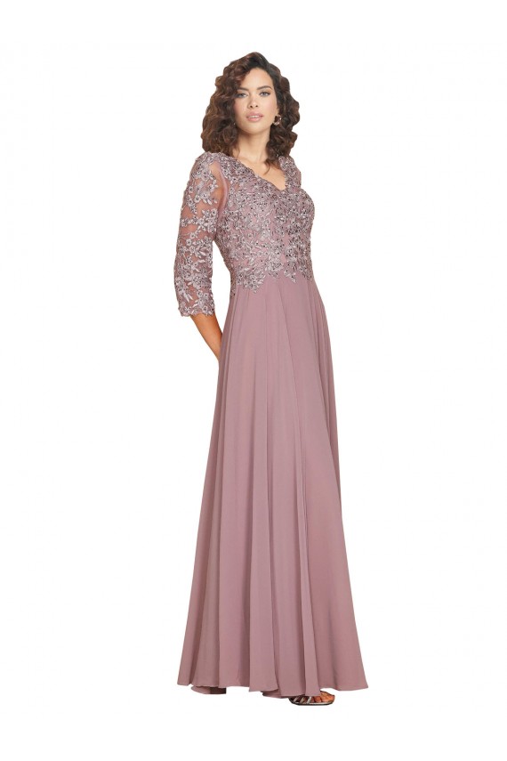 Soft Chiffon V-Neck Long Long Sleeves Prom Dress / Bridesmaid Dress Norwich