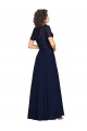 Soft Chiffon Round Neck Short Sleeves Long Prom Dress / Bridesmaid Dress Norwich