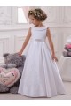 Satin & Lace Bateau Neck Long Sleeveless Flower Girl Dresses Norwich