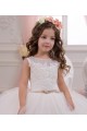 Tulle & Lace Bateau Neck Chapel Train Sleeveless Flower Girl Wedding Dress Norwich