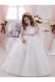 Tulle & Lace Bateau Neck Chapel Train Sleeveless Flower Girl Dress Norwich