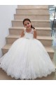 Keyhole Back Tulle & Lace High Neck Long Sleeveless Flower Girl Dress for Wedding Norwich