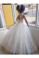 Keyhole Back Tulle & Lace High Neck Long Sleeveless Flower Girl Dress for Wedding Norwich