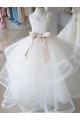 Tulle & Lace High Neck Long Sleeveless Flower Girl Wedding Dress Norwich