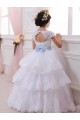 Tulle & Lace Sweetheart Chapel Train Cap Sleeves Flower Girl Dresses Norwich