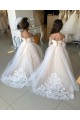 Tulle & Lace Sweetheart Chapel Train Long Sleeves Little Flower Girl Dress Norwich