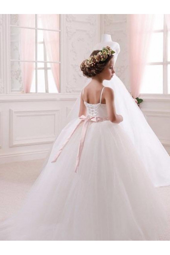 Tulle Sweetheart Chapel Train Sleeveless Flower Girl Dress Norwich