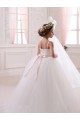 Tulle Sweetheart Chapel Train Sleeveless Flower Girl Dress Norwich