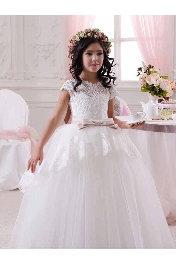 Tulle & Lace Sweetheart Long Sleeveless Flower Girl Dresses Norwich
