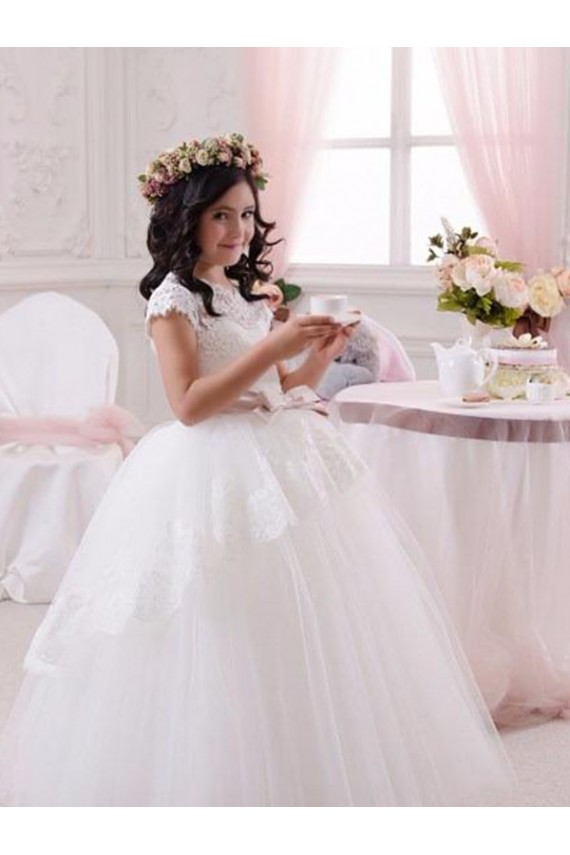 Tulle & Lace Sweetheart Long Sleeveless Flower Girl Dresses Norwich