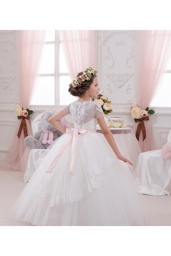 Tulle & Lace Sweetheart Long Sleeveless Flower Girl Dress Norwich