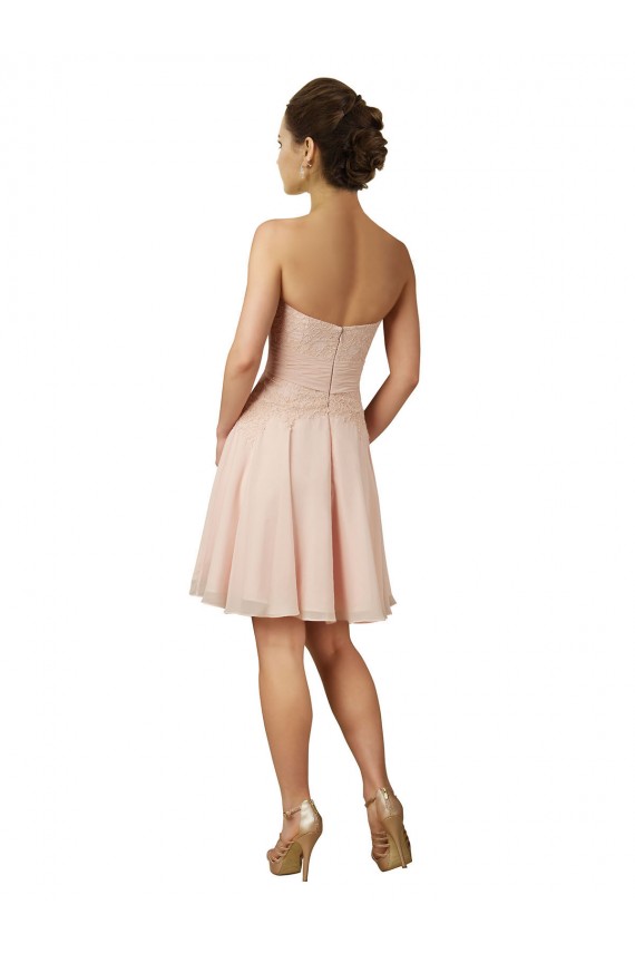 Soft Chiffon & Lace Sweetheart Knee Length Sleeveless Bridesmaid Dress Norwich